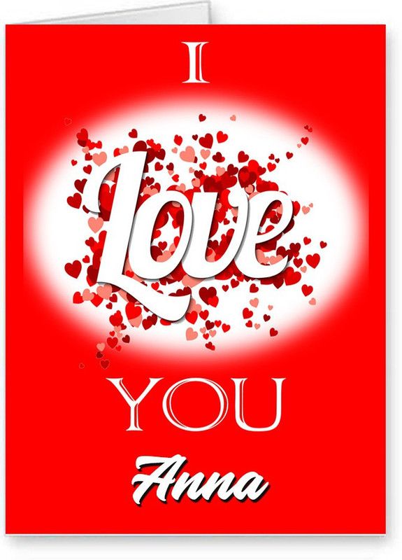 Midas Craft I Love You Anna Romantic Card Quotes 26 Greeting Card  (Red, Pack of 1)