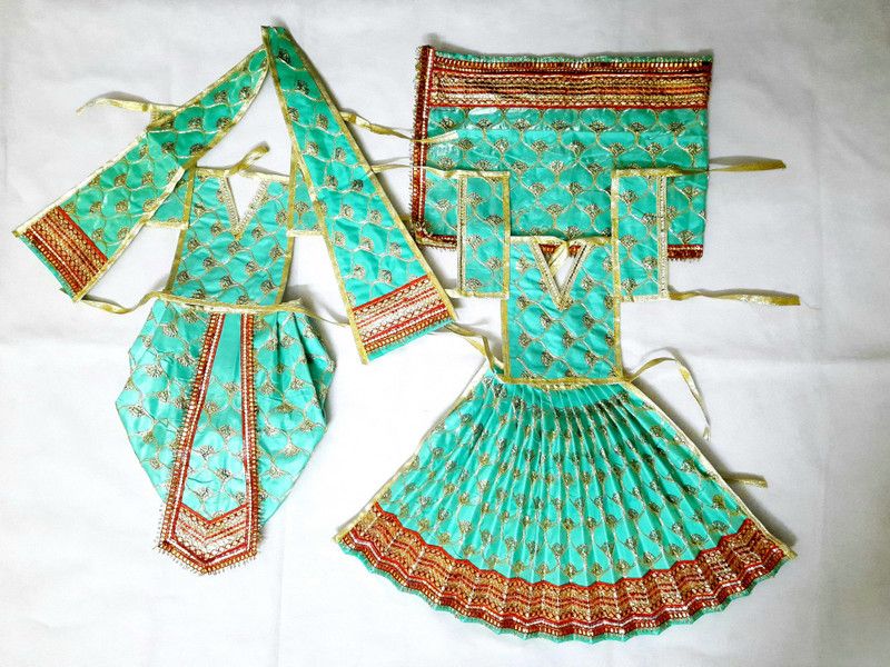 High Quality dresses Radha Krishna Size-01 no. - for Idol height of 7 inch Dress  (Silk)