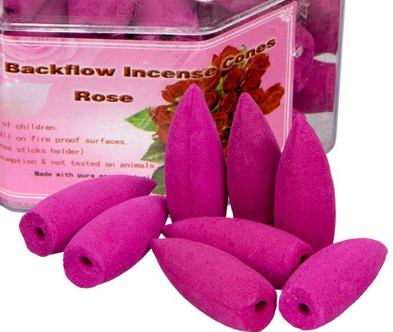RUDRA SALES INDIA Reverse Backflow Incense Cone with Rose Fragrance, Pack of 200 Pcs. Rose Dhoop  (Pack of 200)