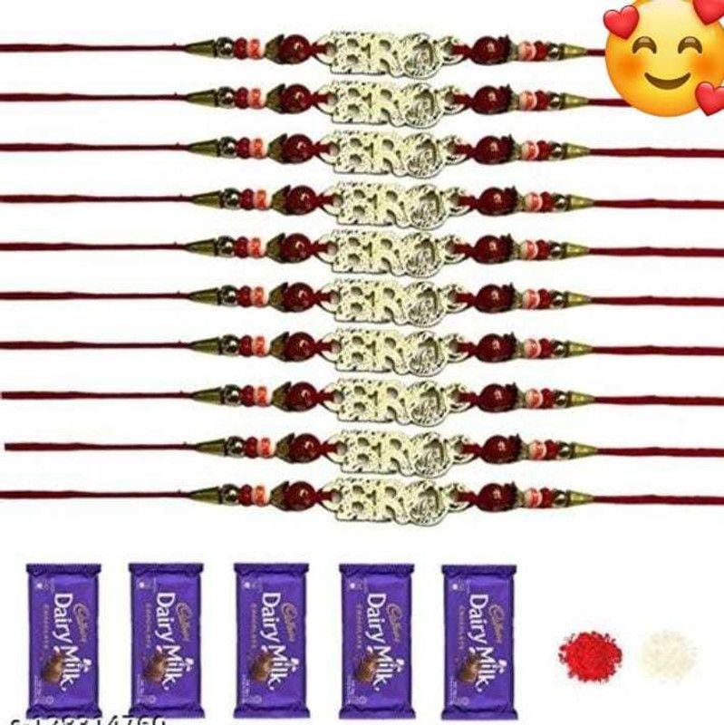 Chawal Roli Pack Set  (10 pies rakhi with roli chawal)