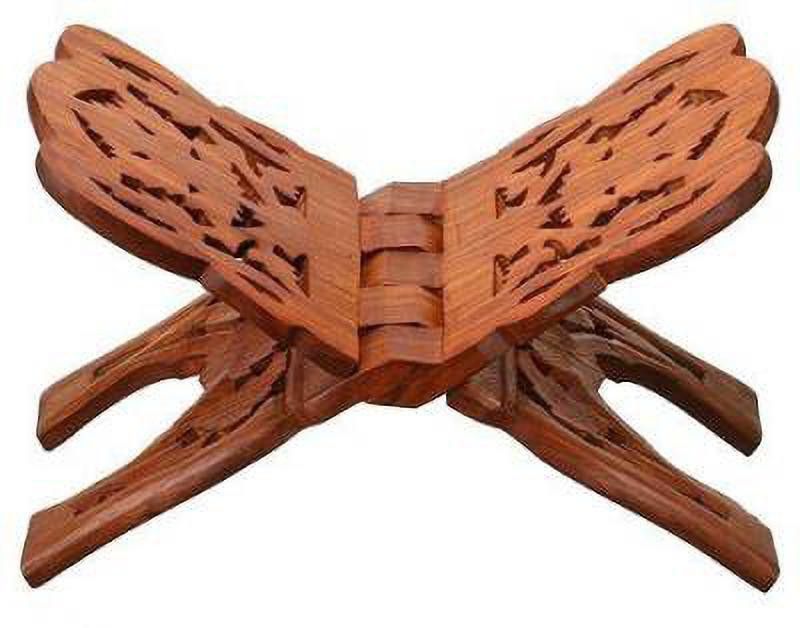 VALUE CRAFTS Wooden Brown Rehal  (Width (Open) = 20 cm : Height (Open) = 15 cm)