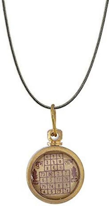 Pinkcity Gems & Handicraft Mantra Sidha Shree Vyaapaar Virdhhi Yantra Golden Ashtadhatu Pendant Brass Yantra  (Pack of 1)
