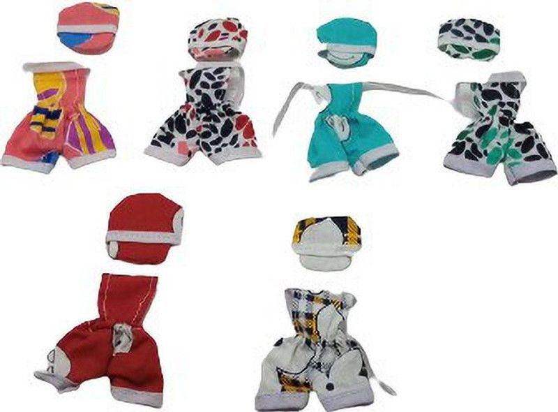 Kanha Laddu Gopal Ji combo of 6 cotton jump suits with cap size 2 Dress  (Cotton)