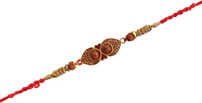Rakhi Set  (Metal Plated Charm Work, Pearls, Diamond Ring rakhi For Bro rakhi)