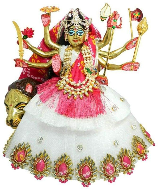 Amfez Durga MATA/Laxmi MATA/Saraswati MATA Dresses Dress  (Cotton)