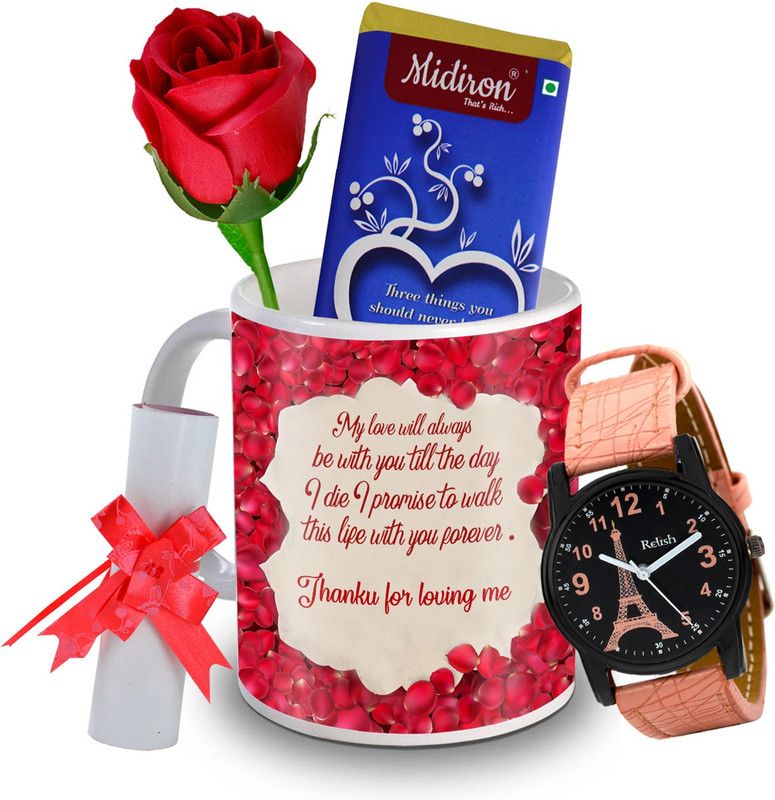 Midiron IZ20DTLoveBar4RoseLCWatF1MU-194 Ceramic Gift Box  (Multicolor)