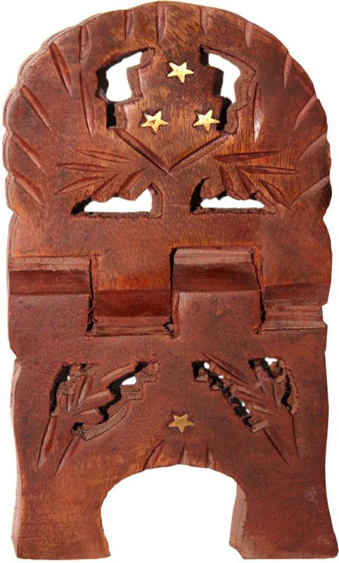 kanha traders Pooja Book Stand/Rehal/Wooden holy Book Stand Wooden Book Stand For Ramayan,Geeta Quran,Bible Stand(Width (Open) = 23 cm : Height (Open) = 15 cm) Wool Brown Rehal  (Width (Open) = 23 cm : Height (Open) = 15 cm)