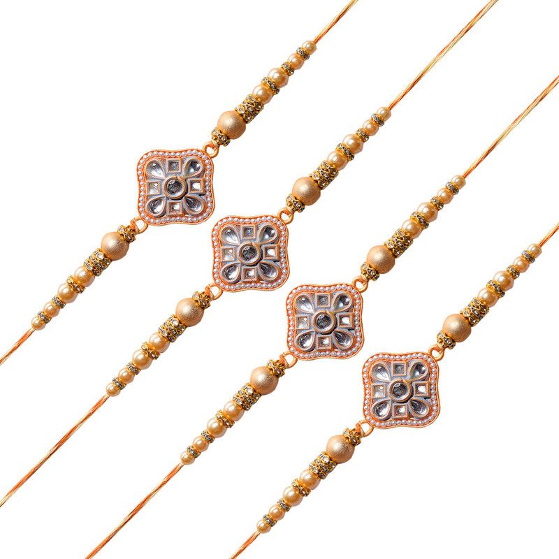 Rakhi Set  (Pack of 4 Rakhi, Roli & Chawal)