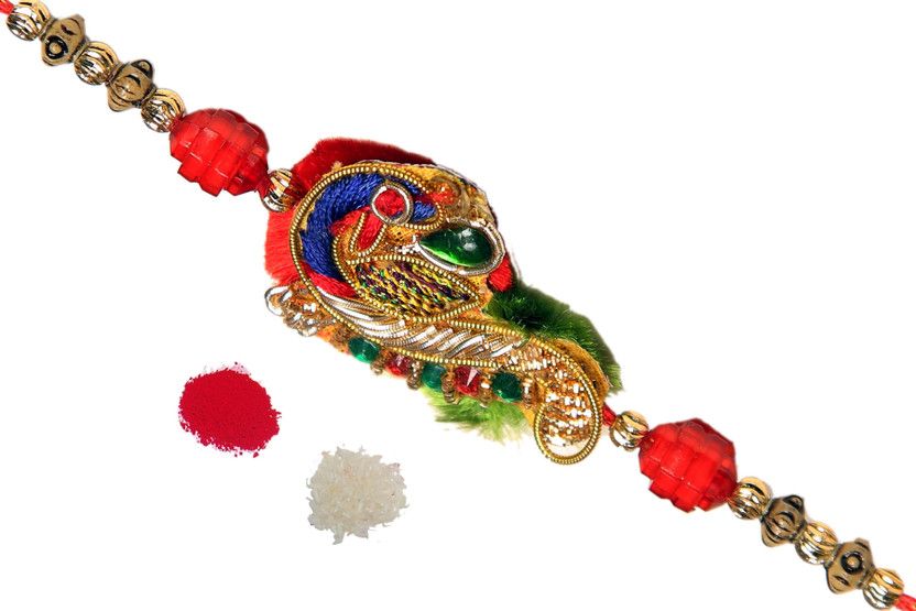 Mor Peacock Rakhi Set  (tika set, One rakhi)