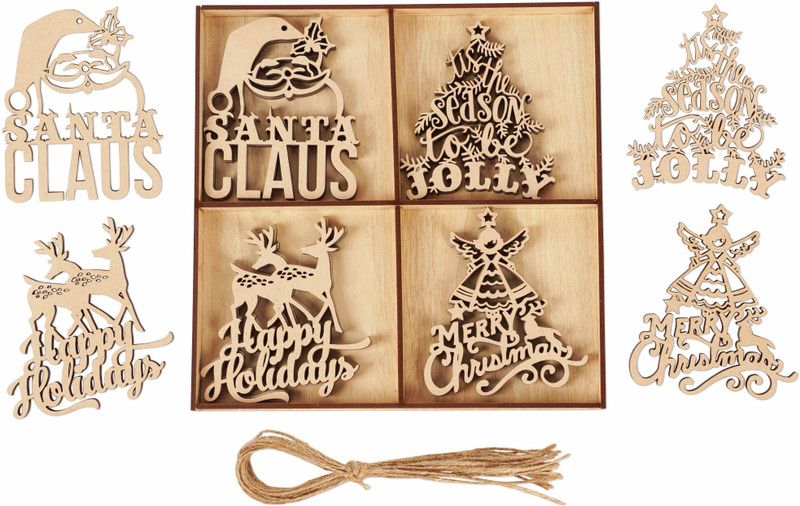 Inkdotpot MDF-902267-IDP-ORMS-1A-3.5X4 Hanging Ornaments Pack of 12