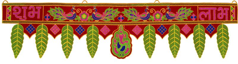SUVAGIYA BROTHER'S Traditional Door Hanging Toran ( Red - 3.5 ft.) Toran (Velvet) Toran