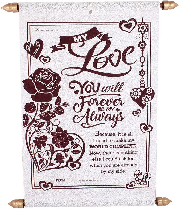 Natali Traders Valentine's Day Gift for Special One Love Scroll Card Greeting Card  (Brown, Pack of 1)
