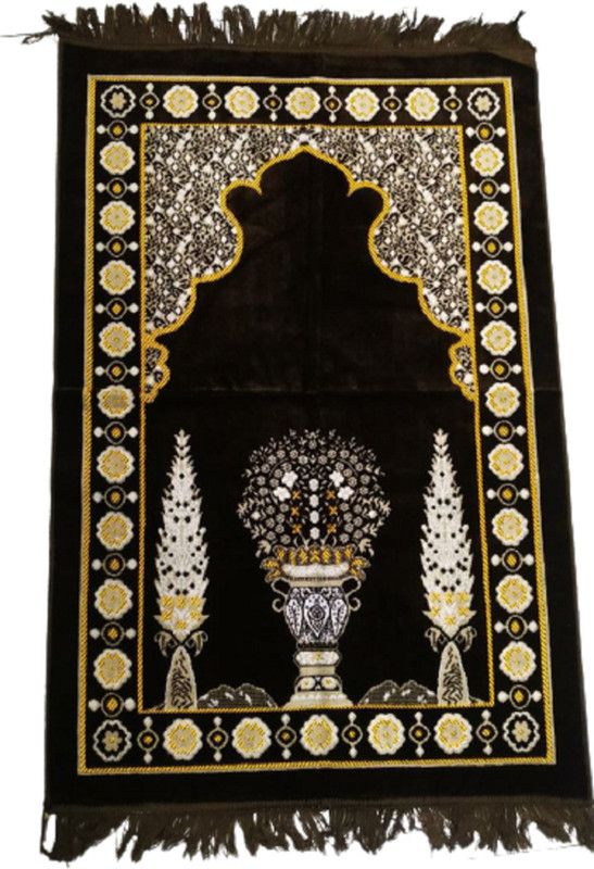 KASHMIR HANDLOOM Velvet Prayer Mat  (Multicolor, Free)