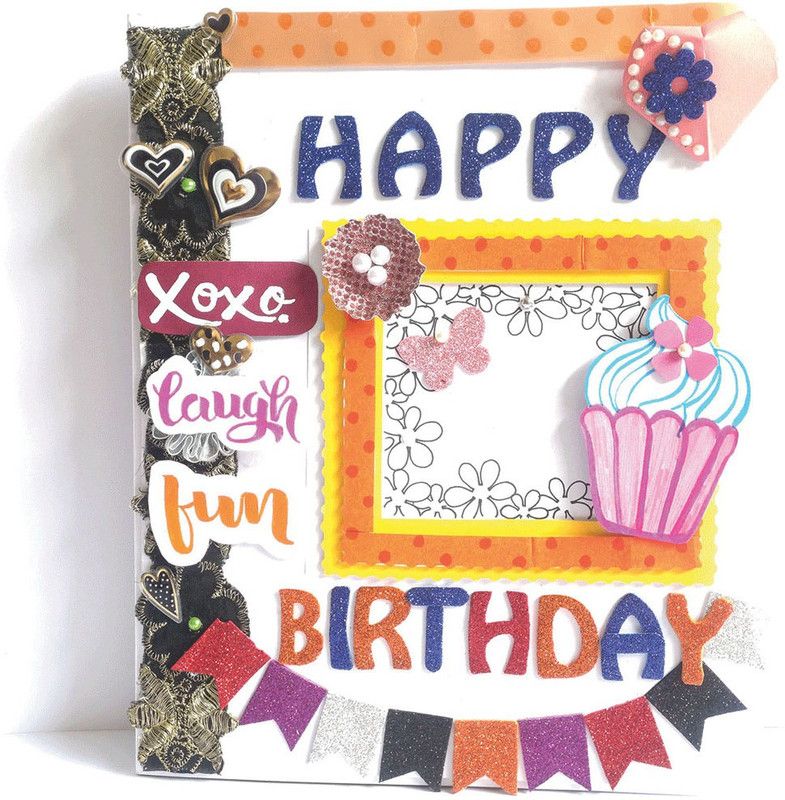 Chandrans Creation Handmade Scrapbook with Surprises Popups Greeting Card  (Multicolor, Pack of 1)
