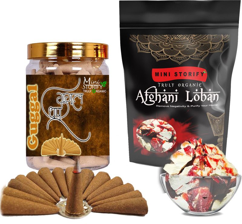 Mini Storify Truly Organic Red loban250gm,Gugle dhoop Cone 70pcs (Pack of 2) Dhoop  (Pack of 2)