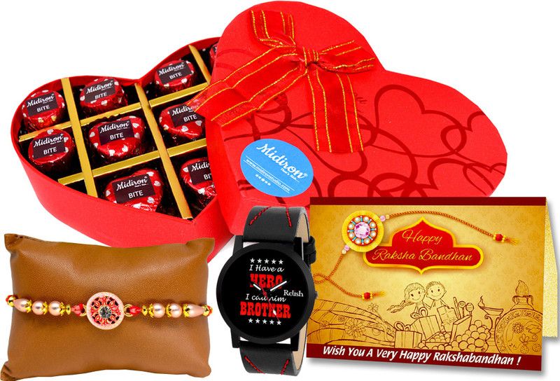 Midiron Rakhi Chocolate Gift for Bhaiya / Brother / Bhai Rakshabandhan gift-IZ2063-01 Plastic, Paper Gift Box  (Multicolor)