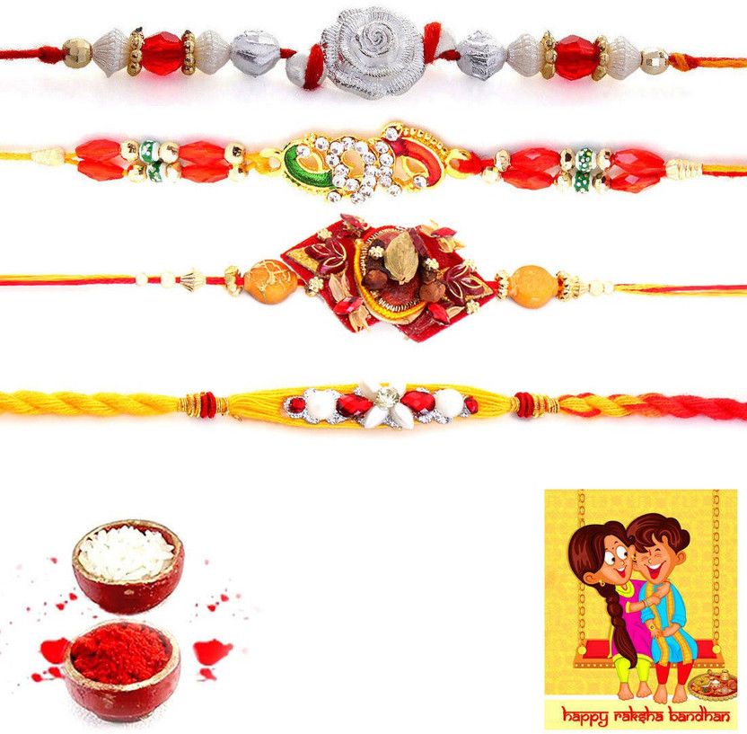 Rakhi Set  (Rakhi, Roli, chawal, Card)