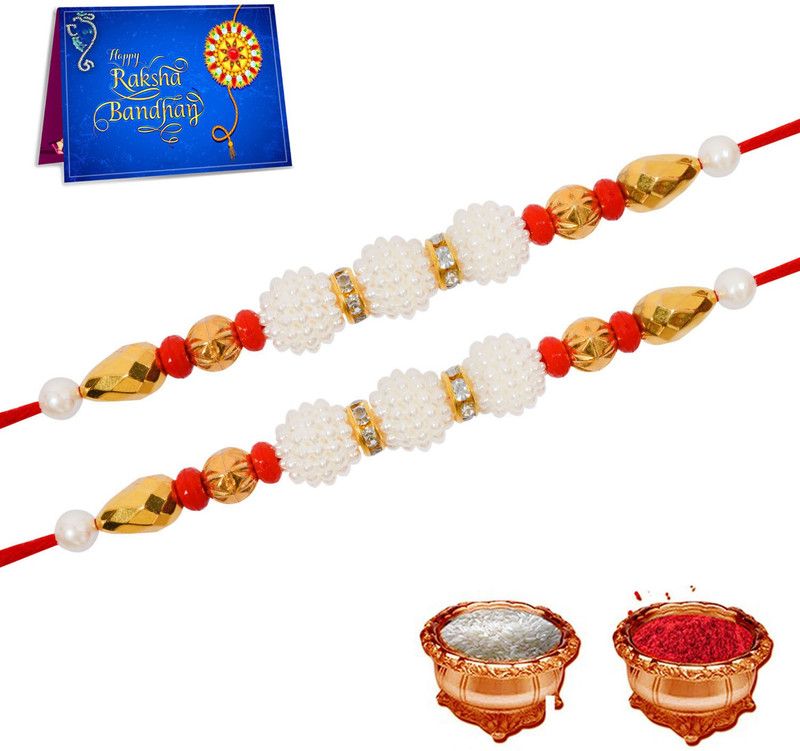 Greeting Card Set  (2 Rakhi 1 Greeting Card 1 Roli Chawal)