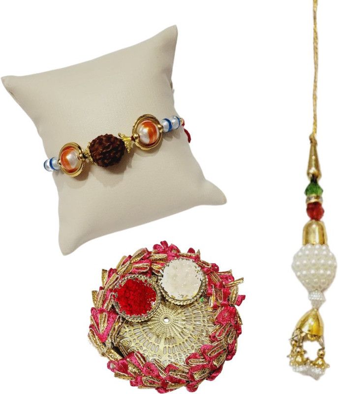 AAPUTRI Rakhi  (1 Chudha rakhi for bhabi, 1 bhai rakhi, 1 roli chawal thali)