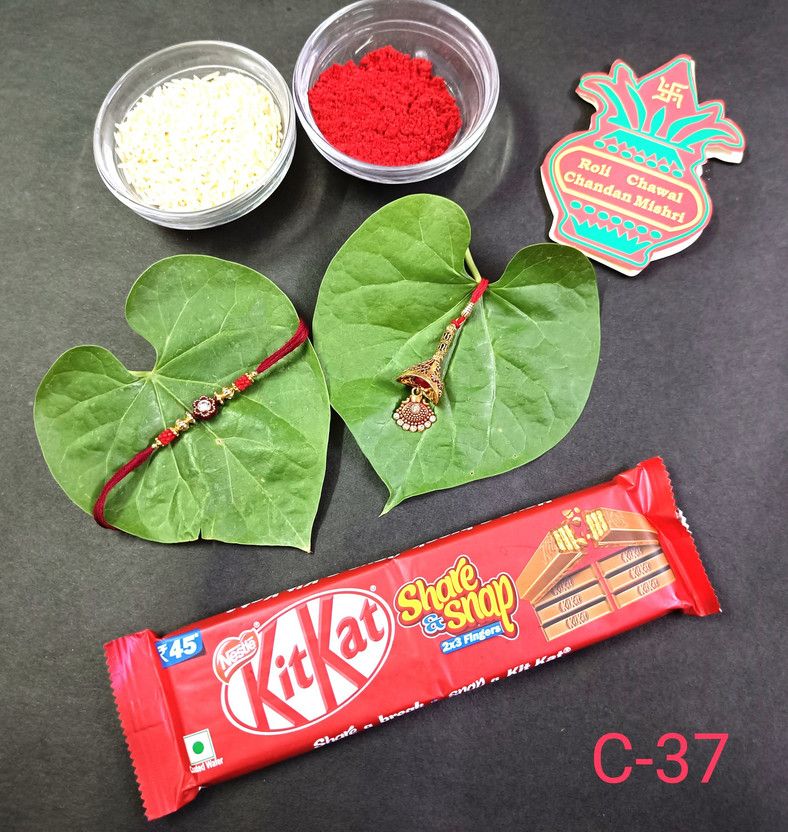 Rakhi Set  (Rakhi pair::Chocolate::Roli chawal)
