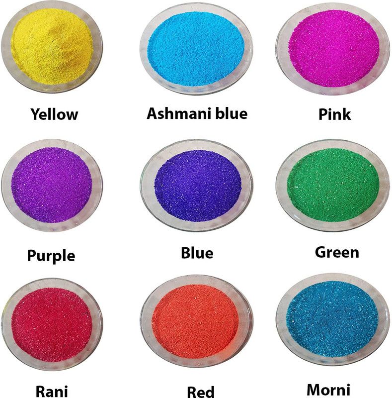 Sanskar Pack of 9 Rangoli Powder  (Multicolor)