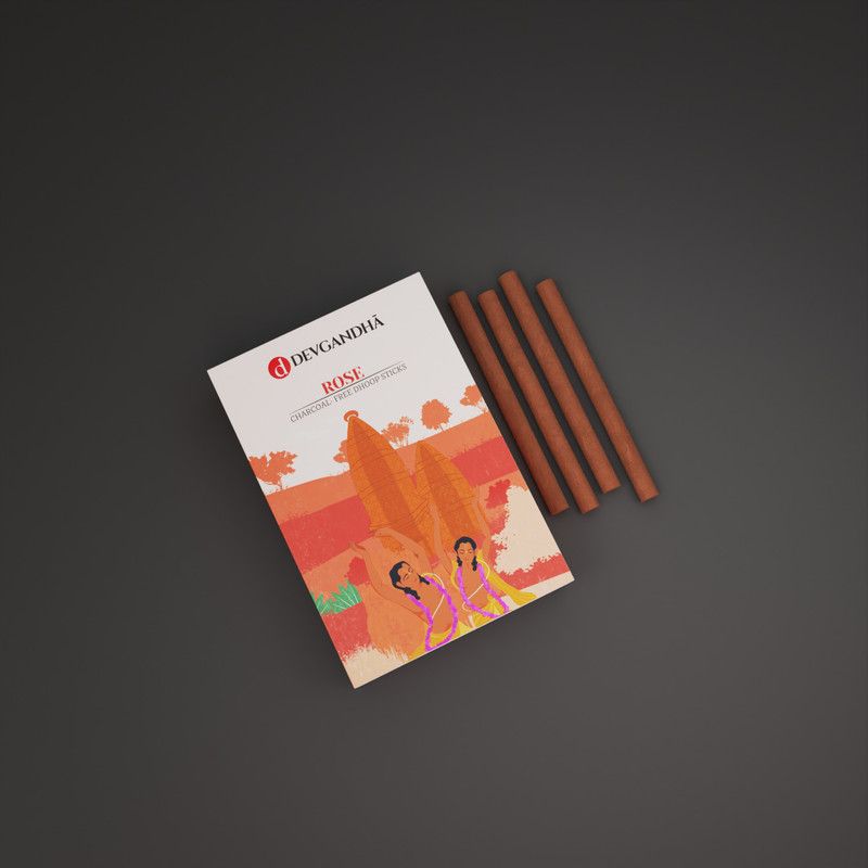 devgandha Rose Charcoal-free Dhoop Sticks | 40 Sticks Rose  (40, Set of 1)