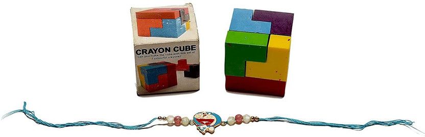Rakhi Set  (Doremon Kids Rakhi, Crayon Cube)