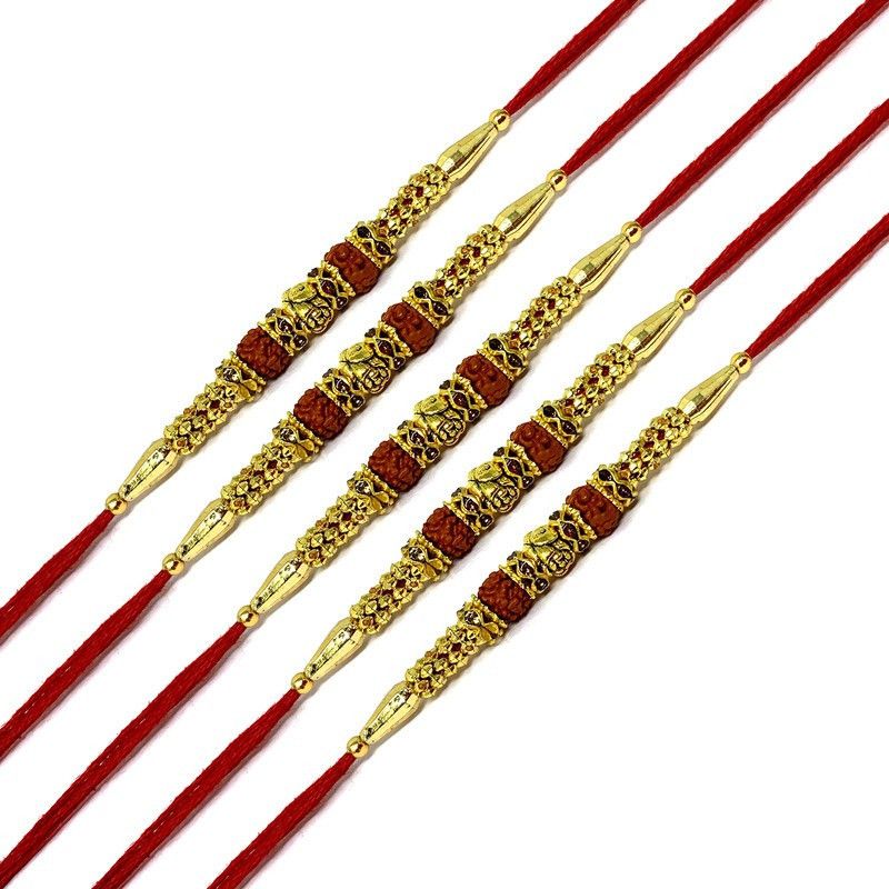 DIVINE TRADING Rakhi  (5 RAKHI, ROLI, CHAVAL)