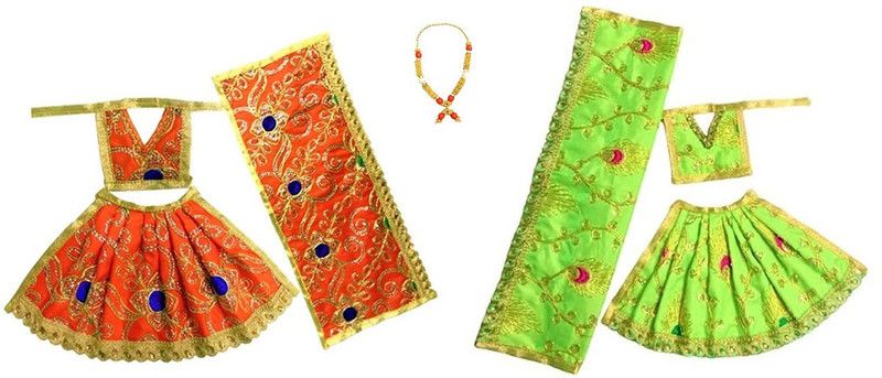 MountAlps Mata Rani Dress, made of Silk Cloth. Size: Choli: 4 Inch + Lehenga 7 Inch Dress  (Silk)