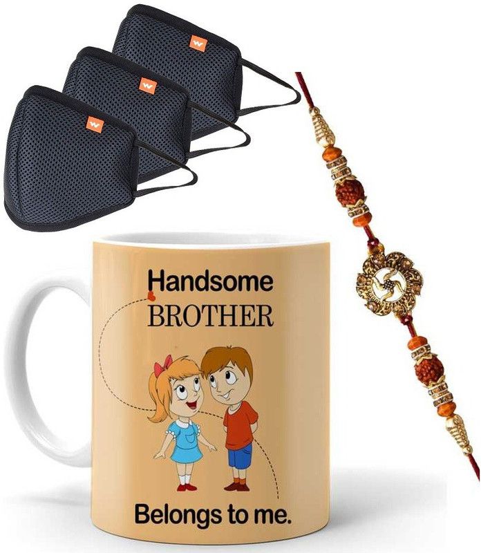 Mask, Rakhi, Mug Set  (1 Mug , 1 Rakhi , 3 mask)
