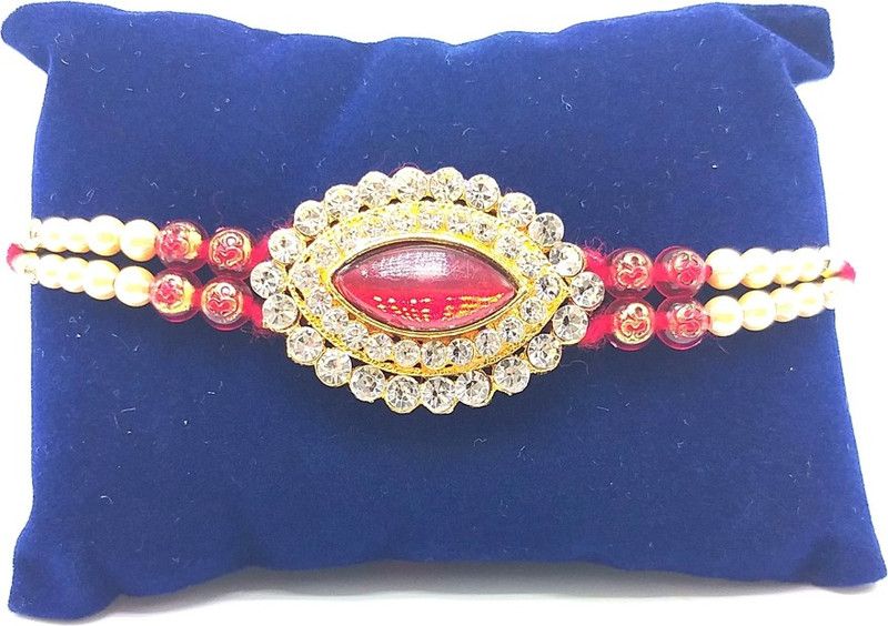 Rakhi Set  (1 Maroon Stone Rakhi)