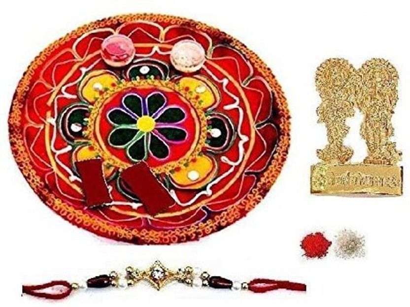 Thali, Rakhi Set  (1 tika Set, 1Rakhi, 1Pooja Thali)