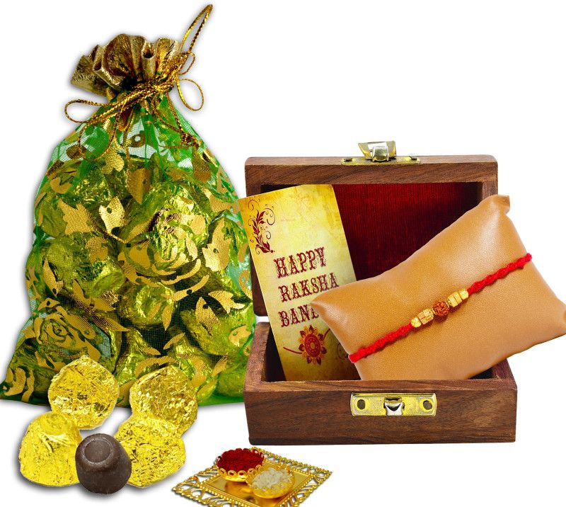 Midiron Rakhi Chocolate Gift for Bhaiya / Brother / Bhai Rakshabandhan gift-IZ2197-1 Plastic, Paper, Wooden Gift Box  (Multicolor)