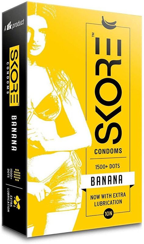 SKORE BANANA FLAVOUR CONDOM  (10 SHEETS)