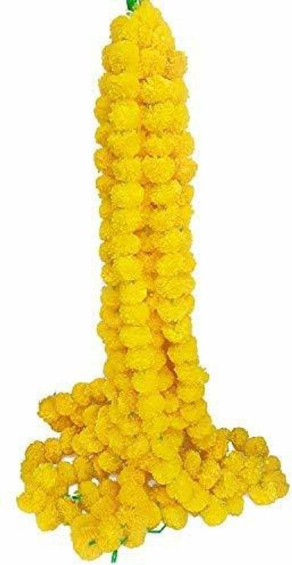 AlphaLighting Artificial Marigold Flowers/Door Hangings for Decoration (4.5ft-Pack of 5) Toran  (Plastic)