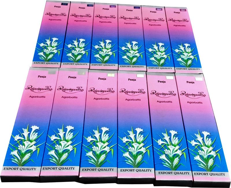 Groco Pooja Agarbatti Rajnigandha (Pack of 12 With 20 Sticks in Each Pack) Rajnigandha  (12, Set of 20)