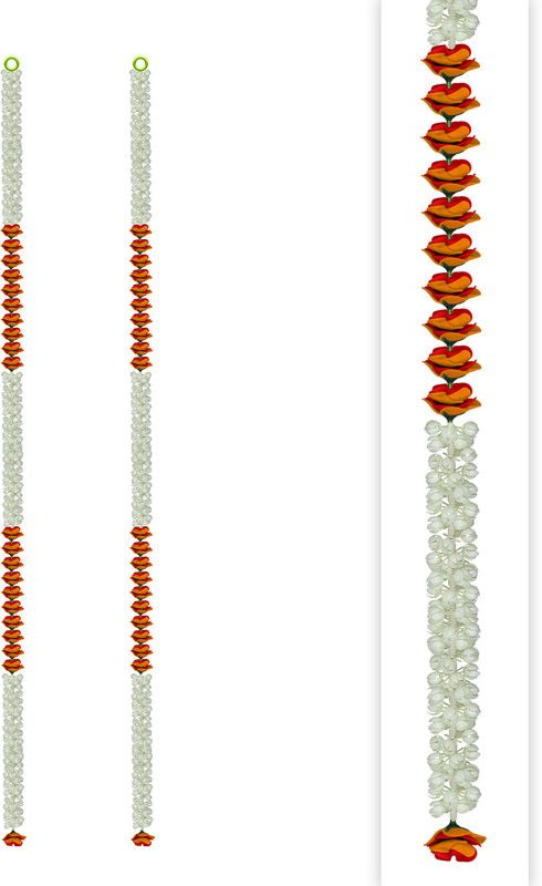 Craftox Décor Decorative Jasmine and Rose Flower Plastic Garland, Color Sky Blue,(CN-81206-2) Plastic Garland  (Multicolor)