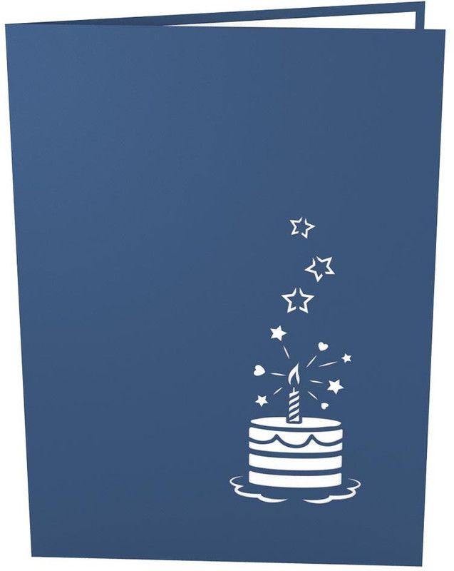 Indifashion Birthday Cake Greeting Card  (Blue, Pack of 1)