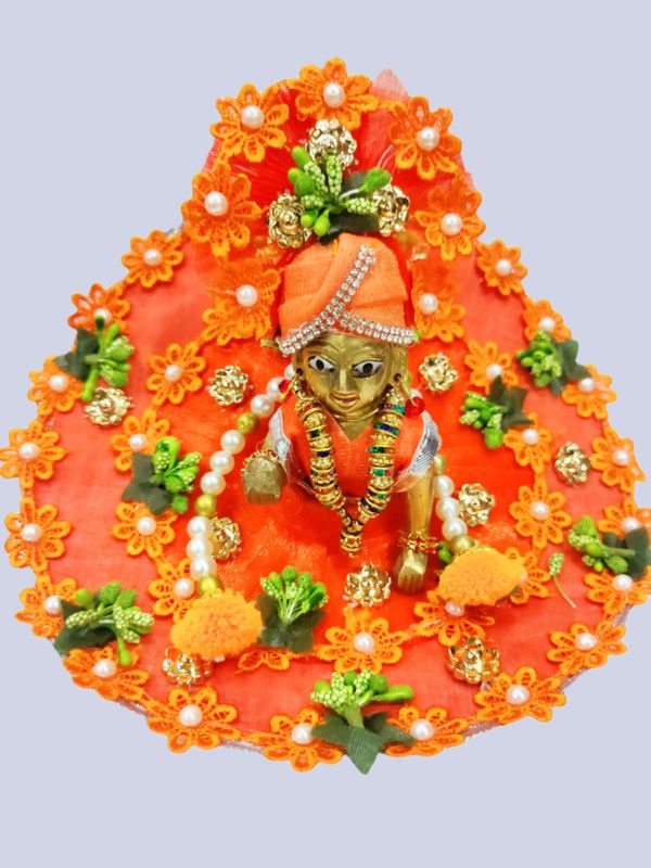 Laddu-Gopal, Krishna G, Bal-Gopal, Thakur-G, Size 5 - 10 inch Dress  (Cotton)