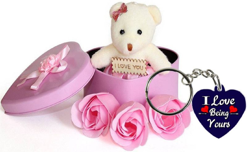 ME&YOU Artificial Flower, Soft Toy, Keychain Gift Set