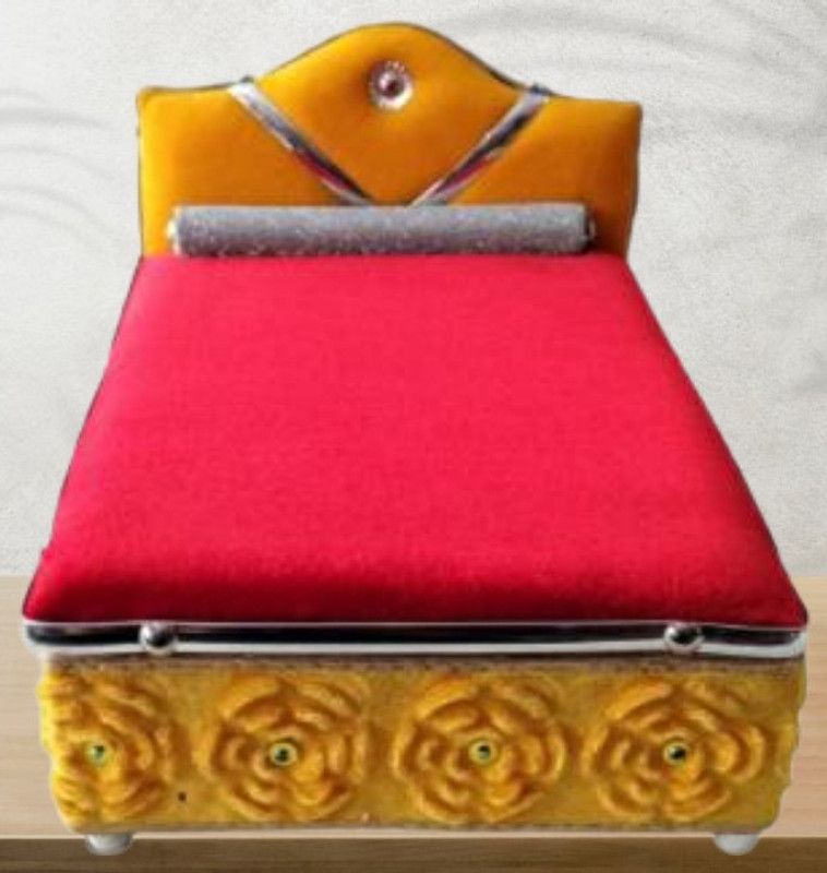 lootnixx Wooden Pooja Chowki  (Yellow, Red, Pack of 1)