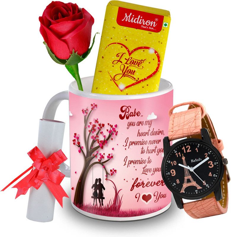 Midiron I IZ20DTLoveBar3RoseLCWatF1MU-183 Ceramic Gift Box  (Multicolor)