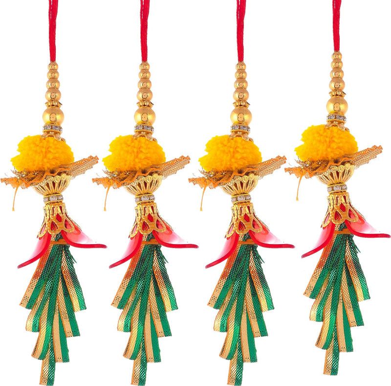 Rakhi, Chawal Roli Pack Set  (Package included: 4 Lumba Rakhi with Tilak pack Card.)