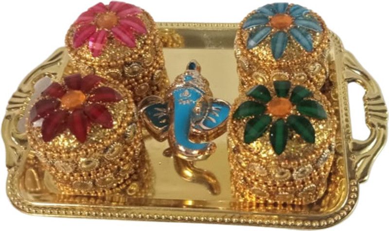 S Mark Brass Kumkum Box For Women And Girls | Pack of 1 | (Multicolor) Brass  (Multicolor)