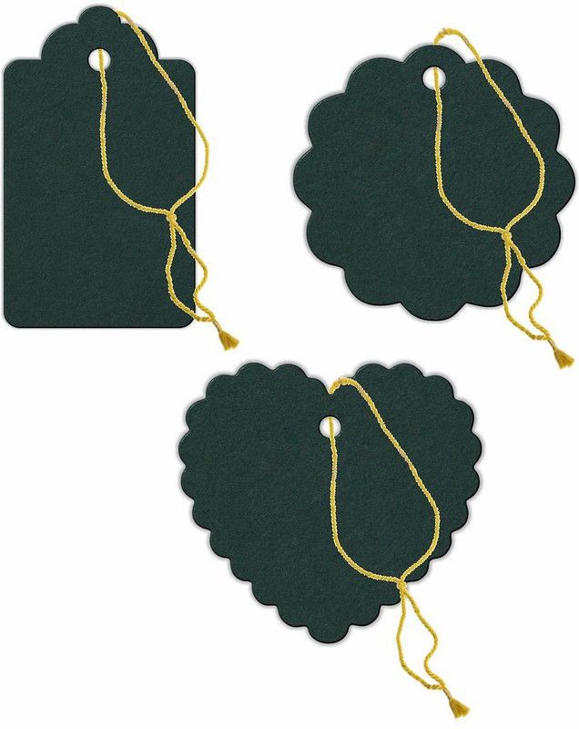CVANU 150pcs Designer Blank Craft Paper Label/ Note Garment Hang Card Double-Sided Printable Handmade Gift Tag With Golden Strings Idea For Festival Decoration And Special Occasion - Holly Colour Greeting Card  (Holly, Pack of 150)