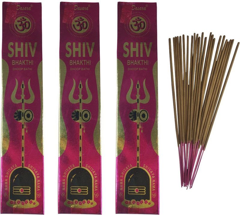 Utkarsh (Pack Of 3) Shiv Bhakti Scented Incense Sticks Home Essentials Agarbattis Shape Dhoop Batti Sticks (40gram) for Worship Pooja Meditational Sprituality Religious Purposes Scented  (15, Set of 3)