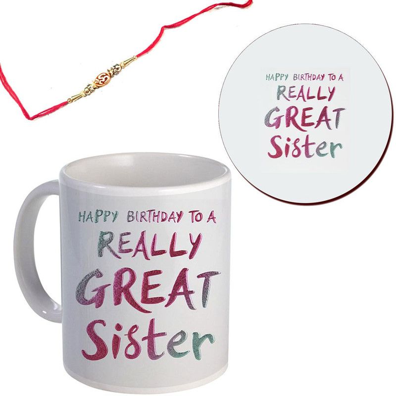 Rakhi Set  (1 Coffee Mug, 1 Rakhi, 1 Coaster)