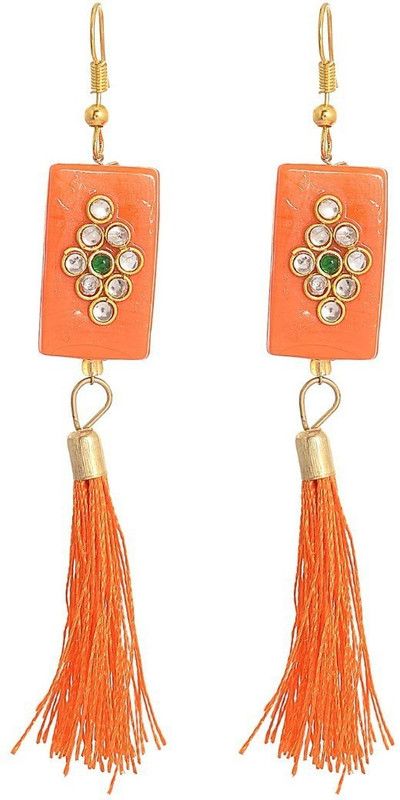 Zcarina RAK_TasselOrange6_S  (1 Pair of Earrings)