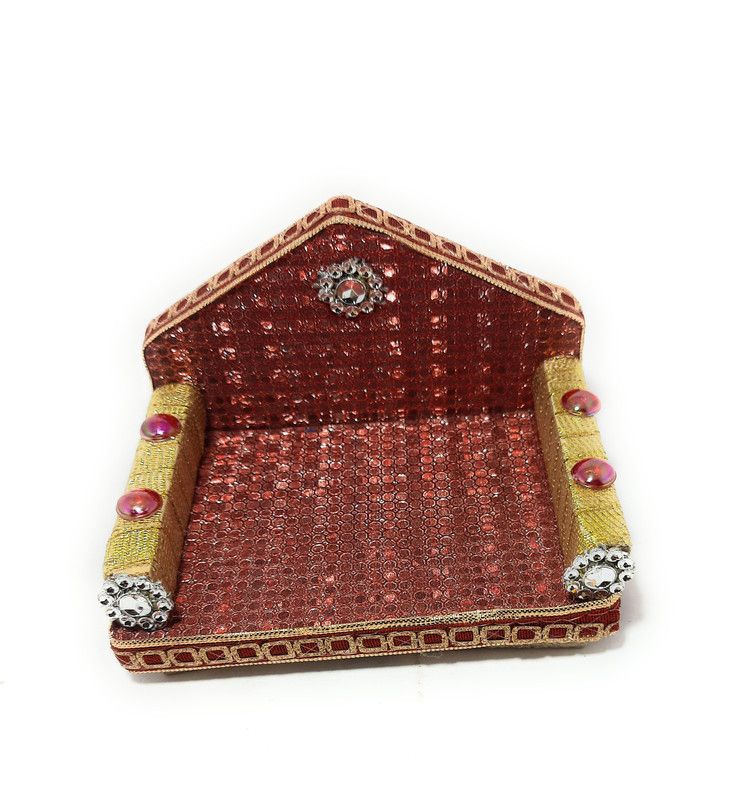 JSBJ Creations Wooden Pooja Chowki  (Multicolor)