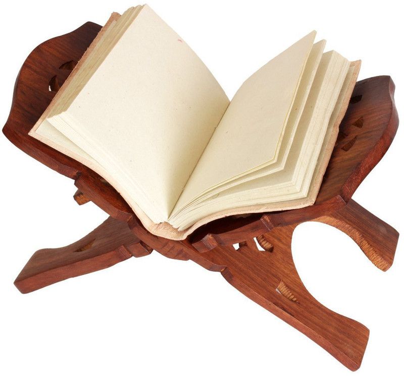 sawan shopping mart Sawan Shopping Mart Wooden rehal Book Stand ,15Inches Decorative Wooden Rehal Box Geeta Ramayan Bible Holy Books Stand (Brown) Wooden Blue Book Rest  (Width (Open) = 25 cm : Height (Open) = 6 cm)